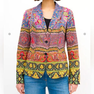 Etro Multicolor Cotton Printed Blazer jacket 
IT 38 small print pattern